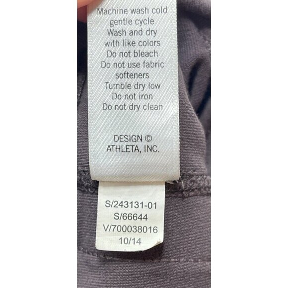 Athleta Leggings Women Brown Track Tux Tight Metro Velvet Stripe Sz LT Zip Ankle - Picture 6 of 9